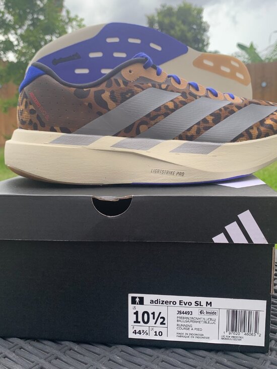 Adidas Adizero Evo SL Leopard Print Running Shoes Men 10.5 Women 11.5 JS4493 main image 5